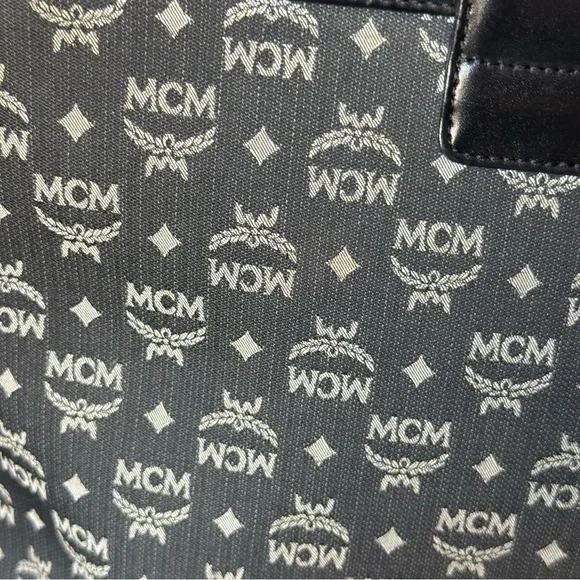 💎RARE MCM VINTAGE BUCKET BAG/ DENIM & LEATHER MATERIAL 💎 - Picture 10 of 13